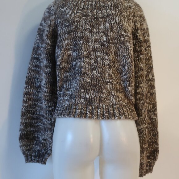 NWT Womens Z Supply Brown Tan White Melange Este Chunky Cardigan Sweater M - Picture 9 of 10